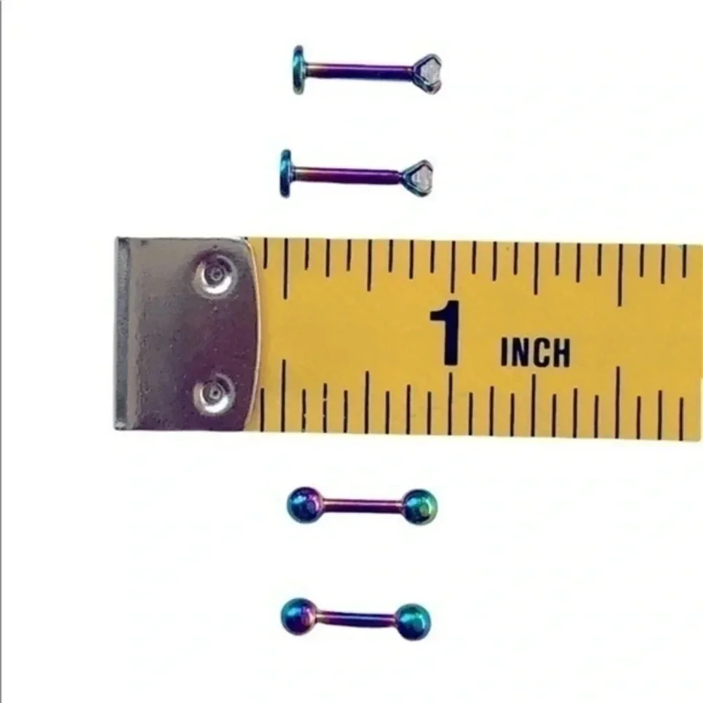 Rainbow Holographic Stainless Steel Nose Earring Studs NWT
